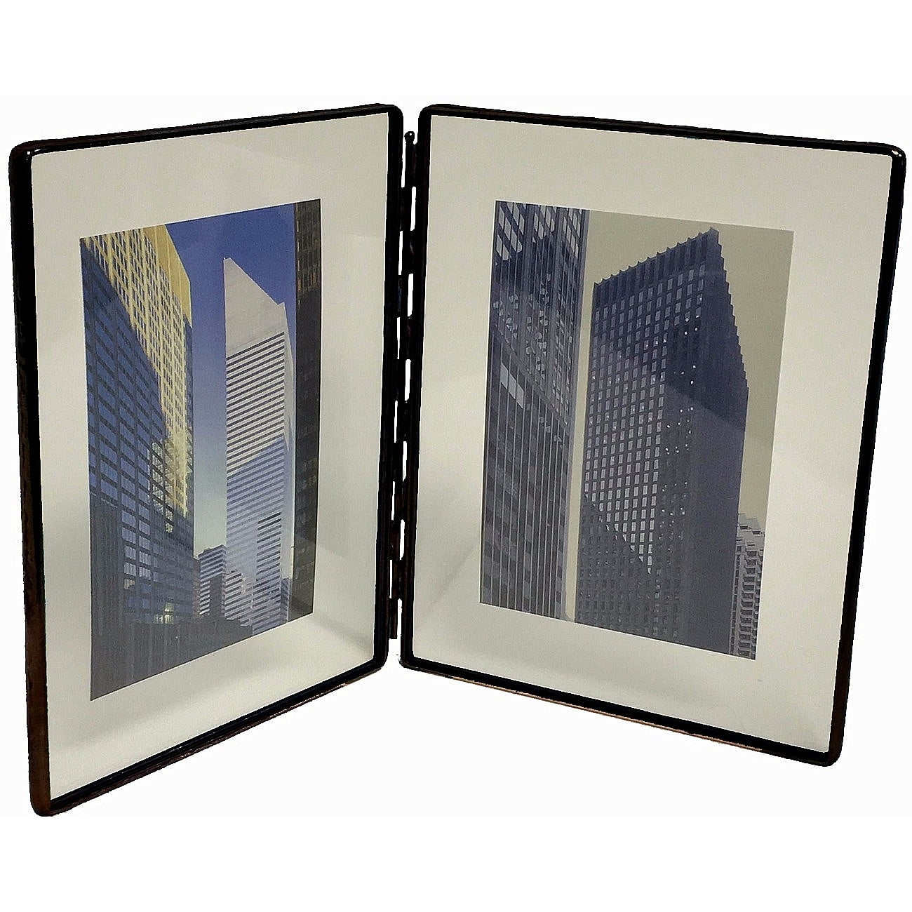 BLACK Clear Glass Float Frame 7x9 5x7 Hinged Double by Bedford Downing ...