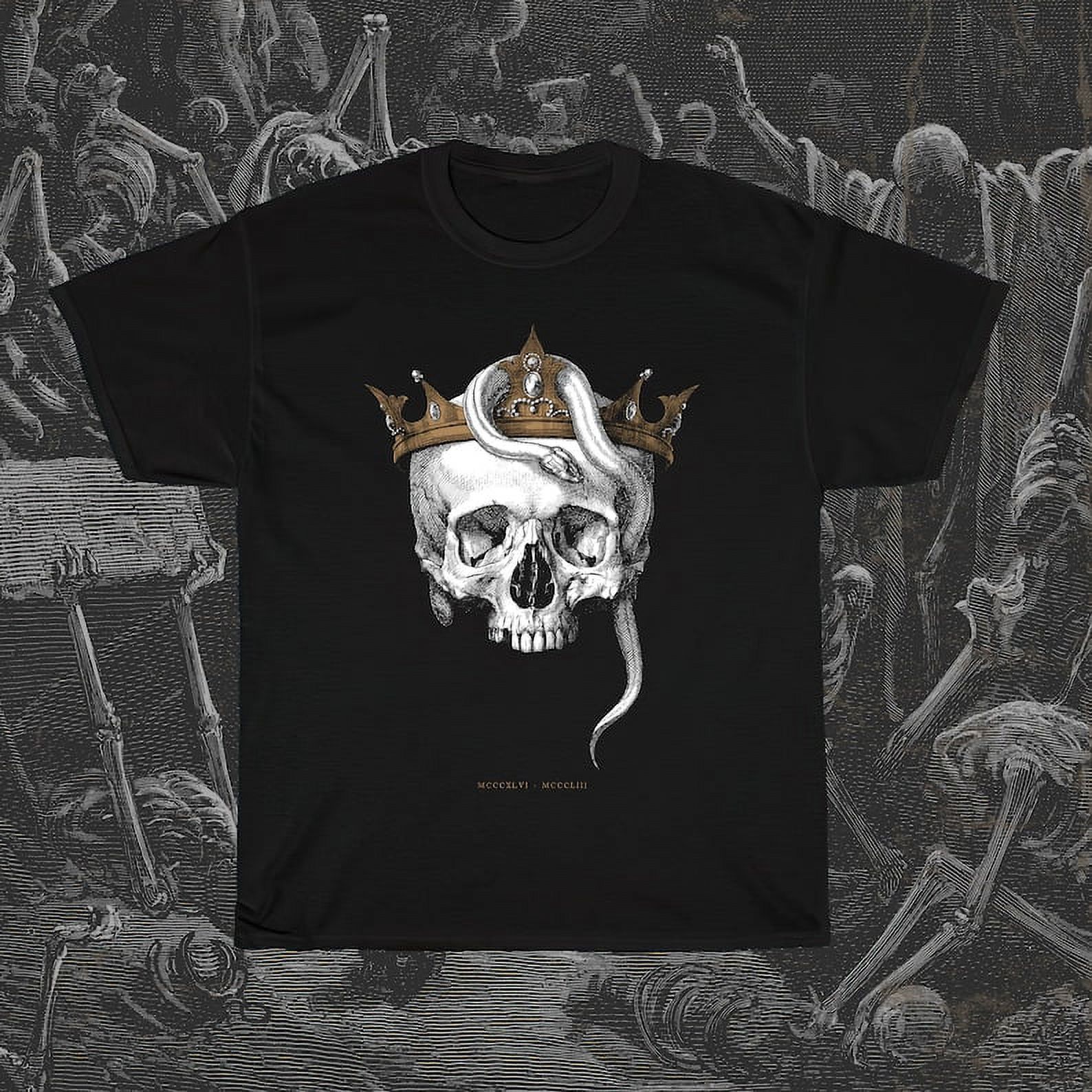 [BLACK] Crowned Skull Shirt, Memento Mori Shirt, Dance of Death, Human ...