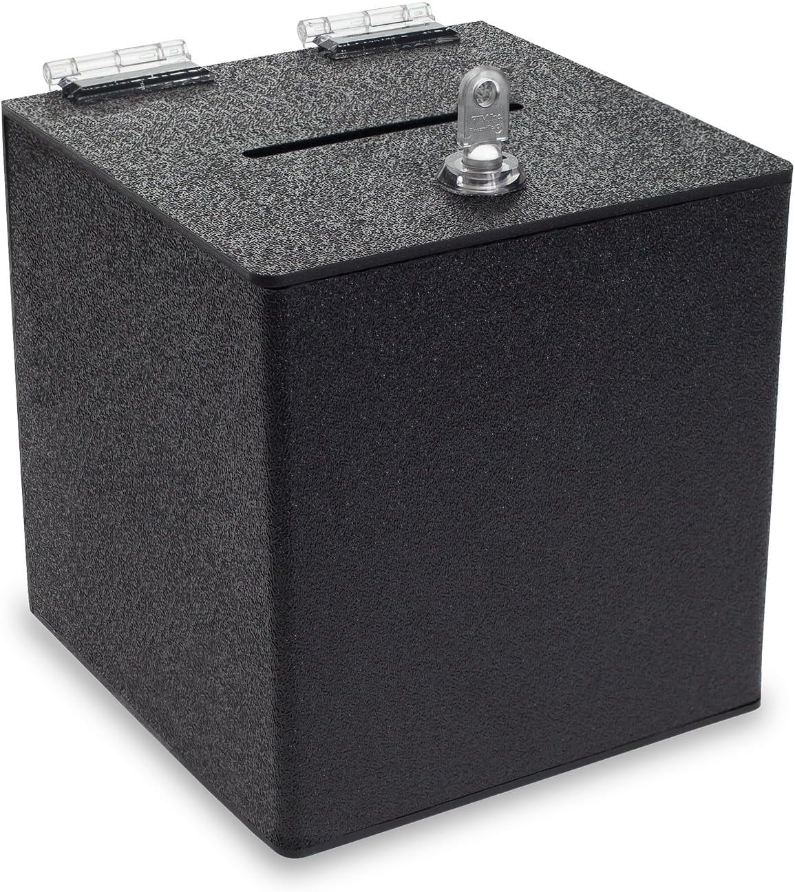 BLACK Cube Donation Box with Cam Lock Suggestion Registration Raffle ...