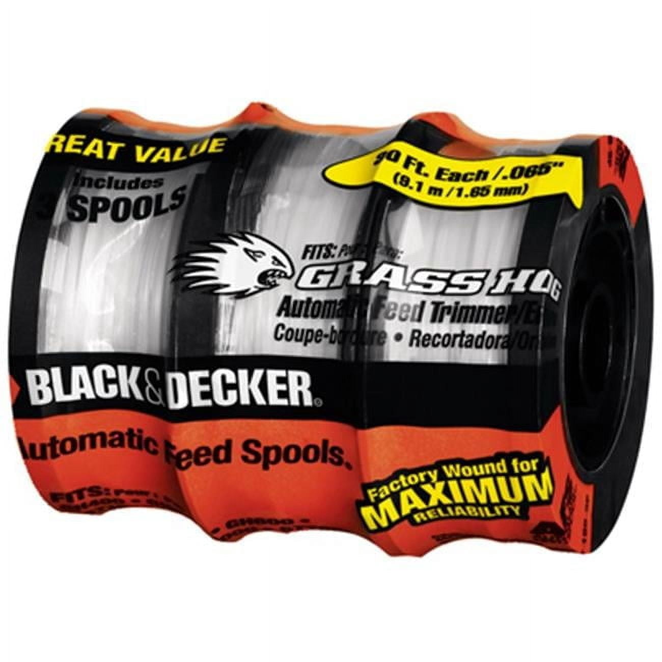 Black & Decker Line String Trimmer, AF-100-3ZP, 30 ft. x .06 in., Fits ...