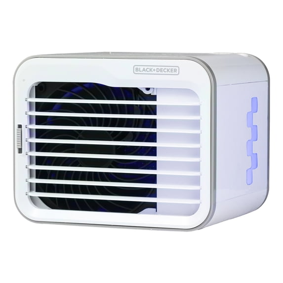 BLACK+DECKER BDMC10 3-Speed Portable USB-Powered Desktop Evaporative Air Cooler with Fan, White/Gray, BDMC10
