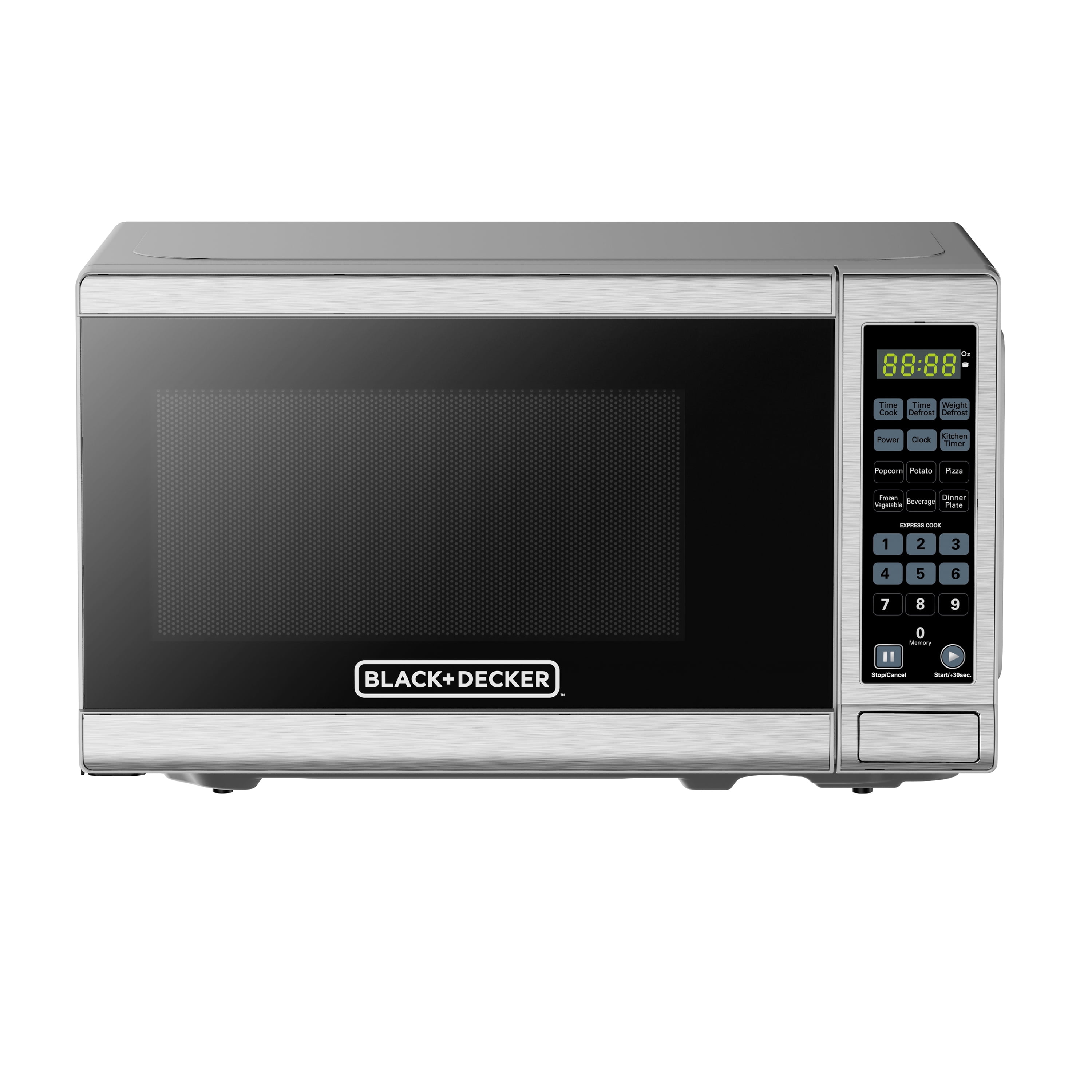 Compact Stainless Steel Digital Countertop Microwave Oven