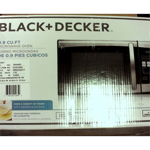 Black and Silver Stainless Steel Countertop Microwave Oven