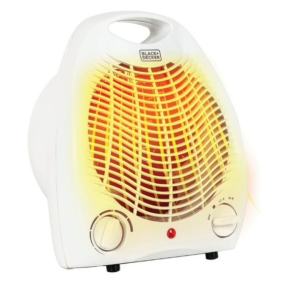 BLACK+DECKER 1,500-Watt-Max Personal Desktop Heater with Fan Setting (White), BHD101W