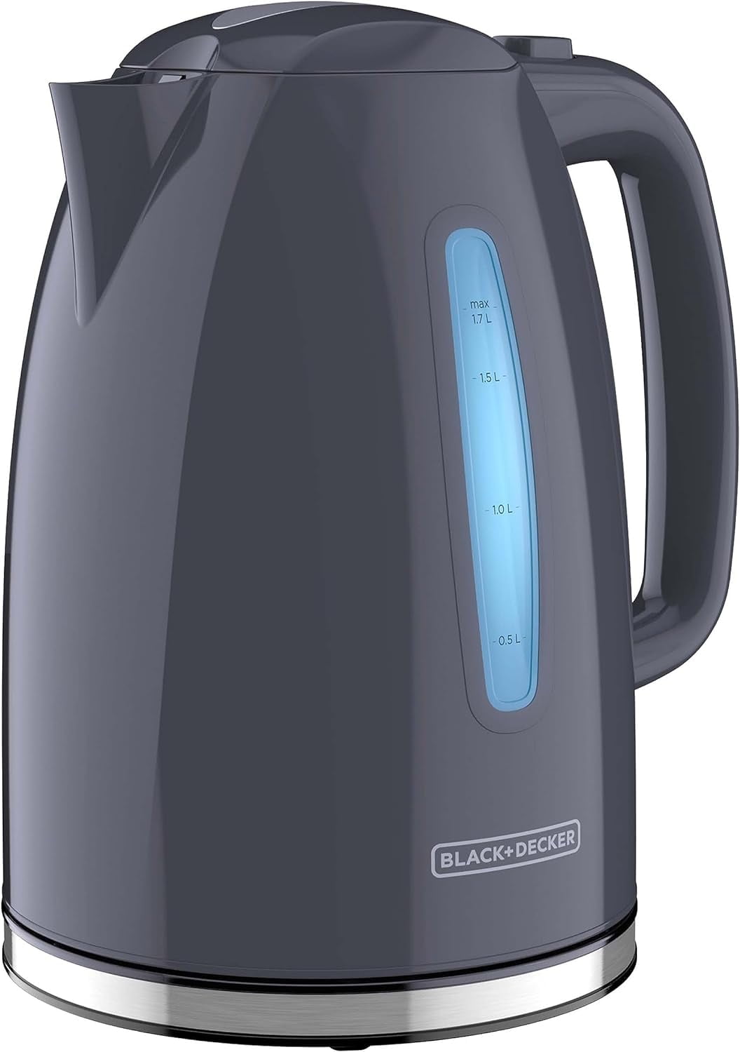 1.7L Gray Stainless Steel Cordless Electric Kettle
