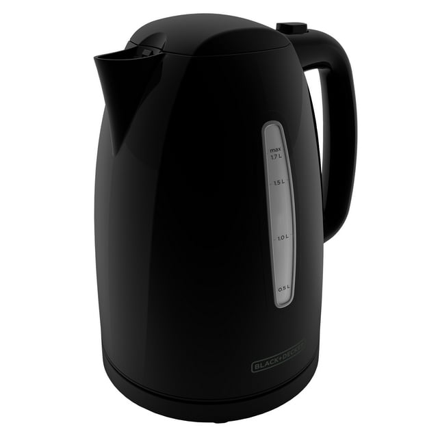 BLACK+DECKER 1.7L Rapid Boil Electric Cordless Kettle, Black, KE1500B