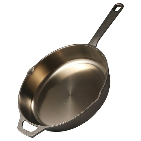 BLACK+DECKER 10.25" Cast Iron Skillet, Pre-Seasoned Frying Pan with Bronze Finish, Polished Interior, Cast Iron Pan Works on All Cooktops Including Induction, Oven & Grill Safe, BDK201BR, Bronze