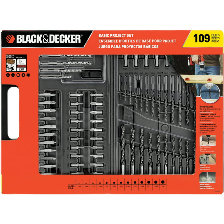 BLACK+DECKER Basic Project Set 109-Piece Box 