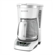 BLACK+DECKER 12-Cup Programmable Coffee Maker with Sneak-A-Cup, Keep Hot Plate, White, CM1160W-1