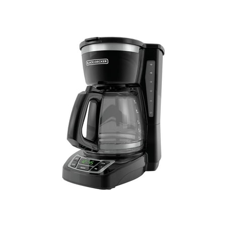 BLACK+DECKER 12-Cup Digital Coffee Maker, Programmable, Washable Basket Filter, Sneak-A-Cup, Auto Brew, Water Window, Keep Hot Plate, Black