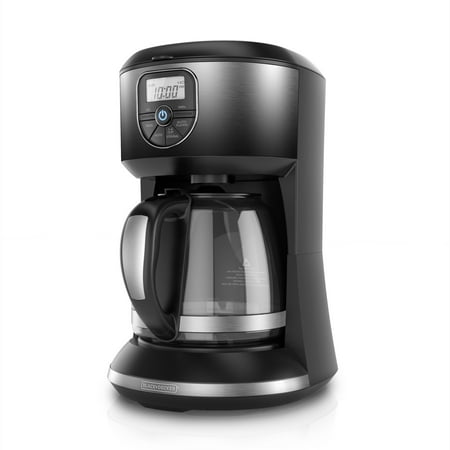 BLACK+DECKER 12-Cup Programmable Coffee Maker, Ombré Black/Silver, CM4002B