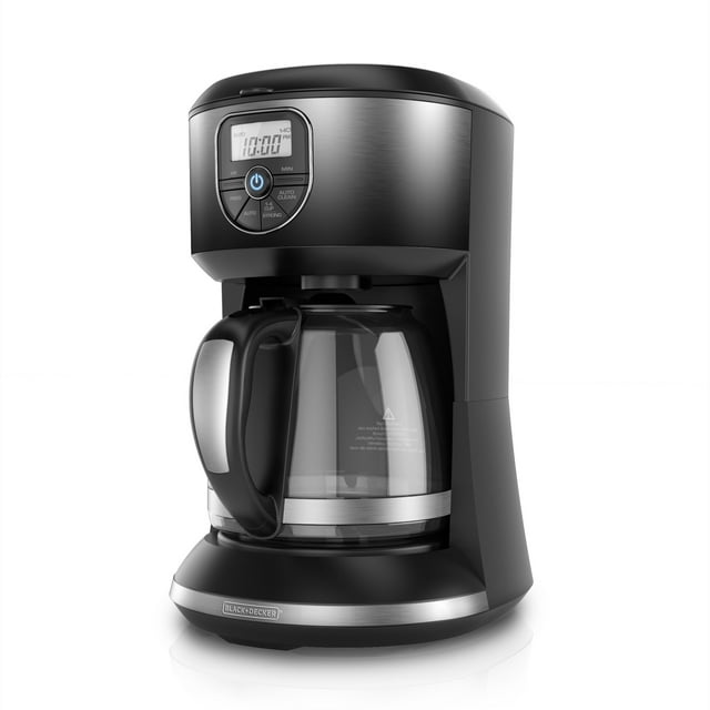 BLACK+DECKER 12Cup Programmable Coffee Maker, Ombré Black/Silver