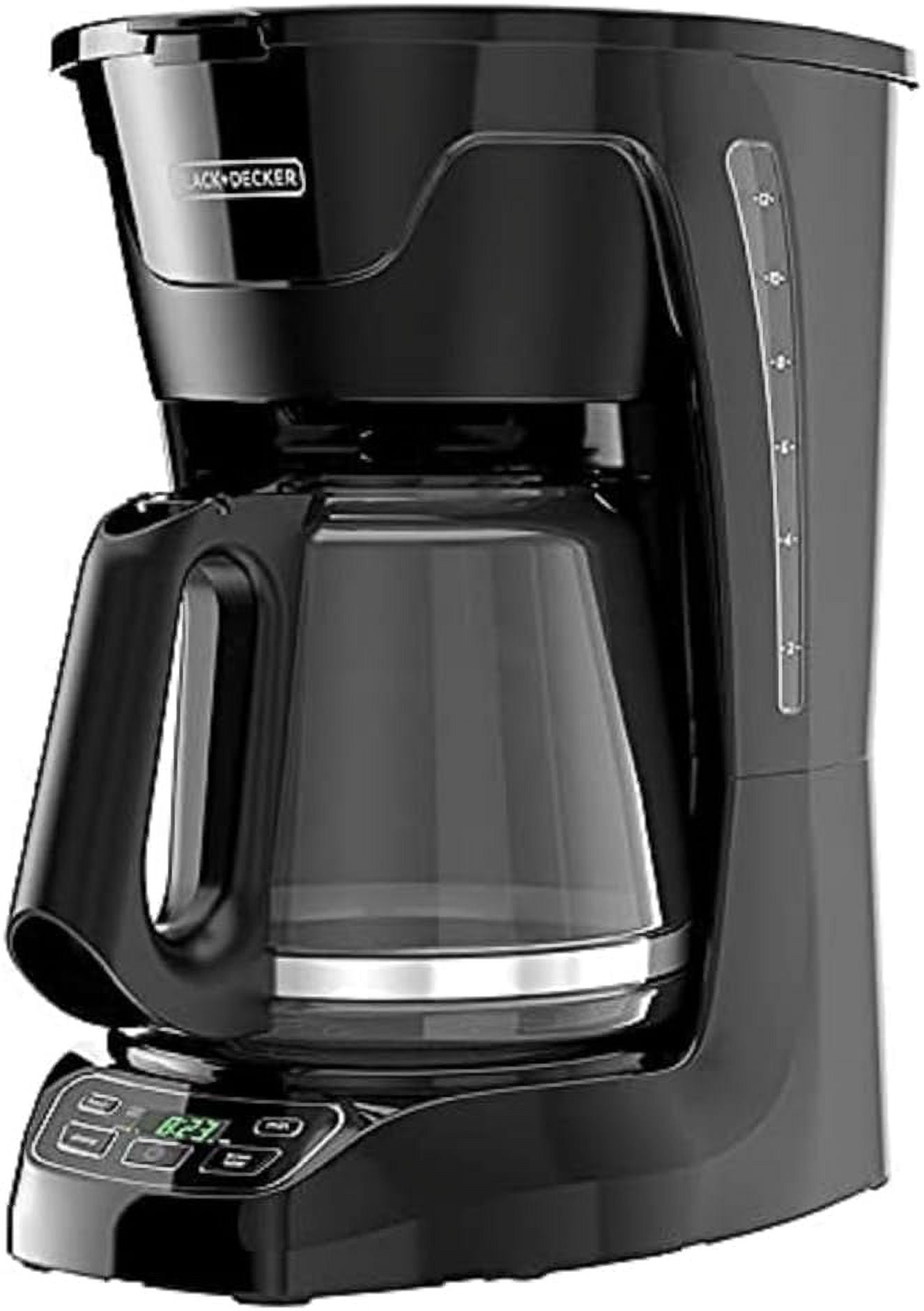 Black Programmable 12-Cup Coffeemaker with Vortex Technology