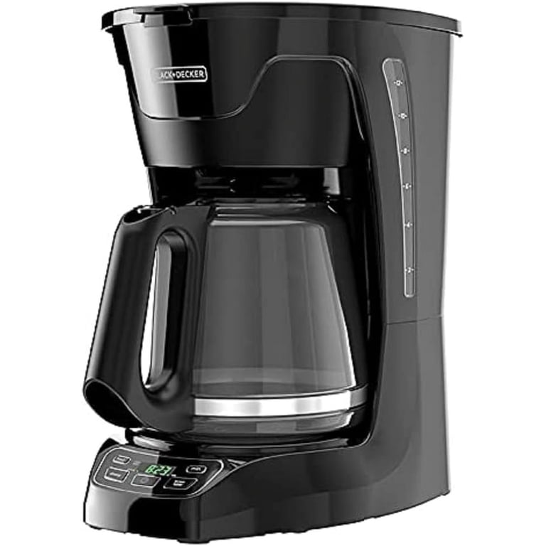 BLACK+DECKER 12-Cup Programmable Coffeemaker with QuickTouch Controls,  Glass Carafe, Auto Shut-Off, Black, CM1110B-1