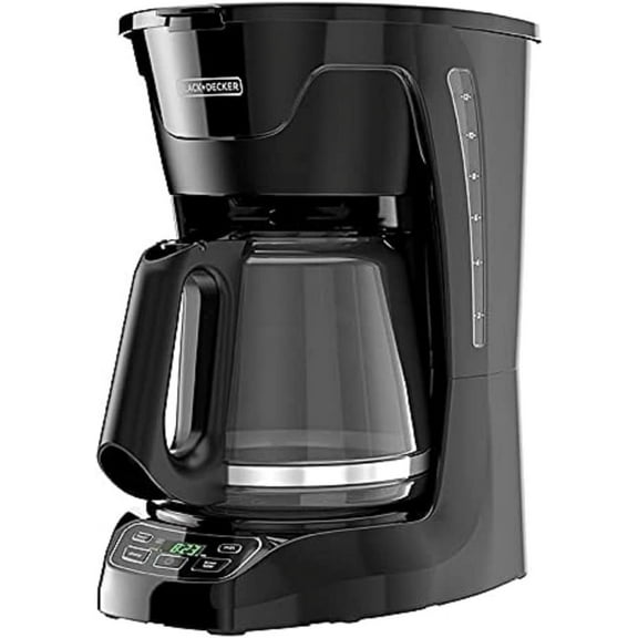 BLACK+DECKER 12-Cup Programmable Coffeemaker with QuickTouch Controls, Glass Carafe, Auto Shut-Off, Black, CM1110B-1