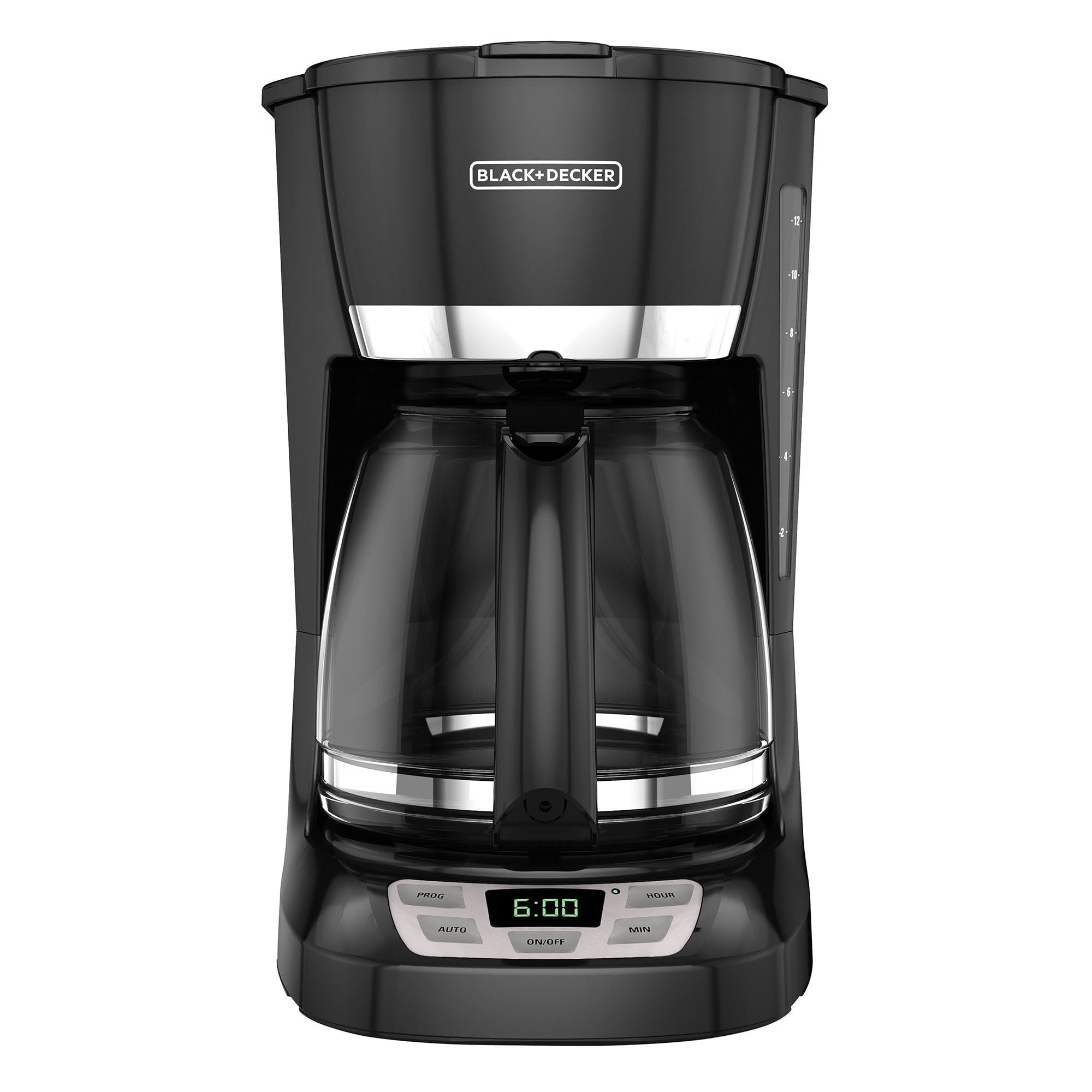 BLACK+DECKER 12-Cup Programmable Black Drip Coffee Maker with Glass Carafe,  Built-In Timer and Automatic Shut-Off DCM100B - The Home Depot