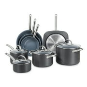 BLACK+DECKER 12-Piece Ceramic and Aluminum Cookware Set, Gray