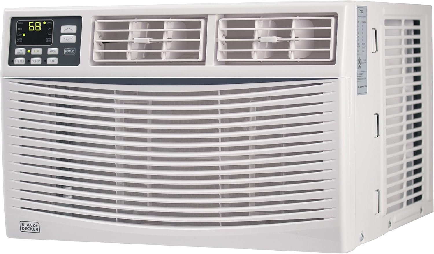 BLACK+DECKER BWAC14WTB 14,000 BTU Window Air Conditioner Unit, AC Cools Up to 750 Square Feet, Energy Efficient, White