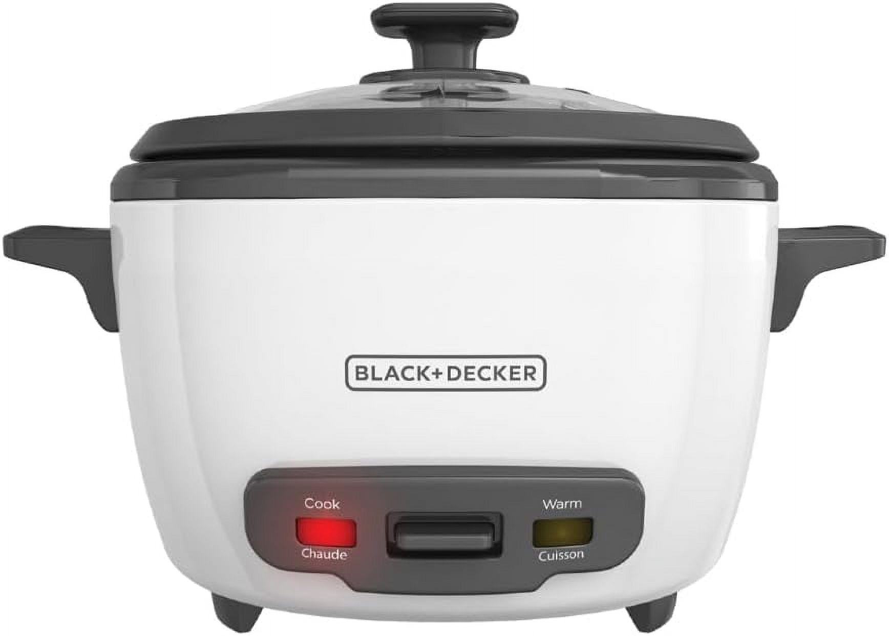 White Electric 14-Cup Non-Stick Rice Cooker with Steamer