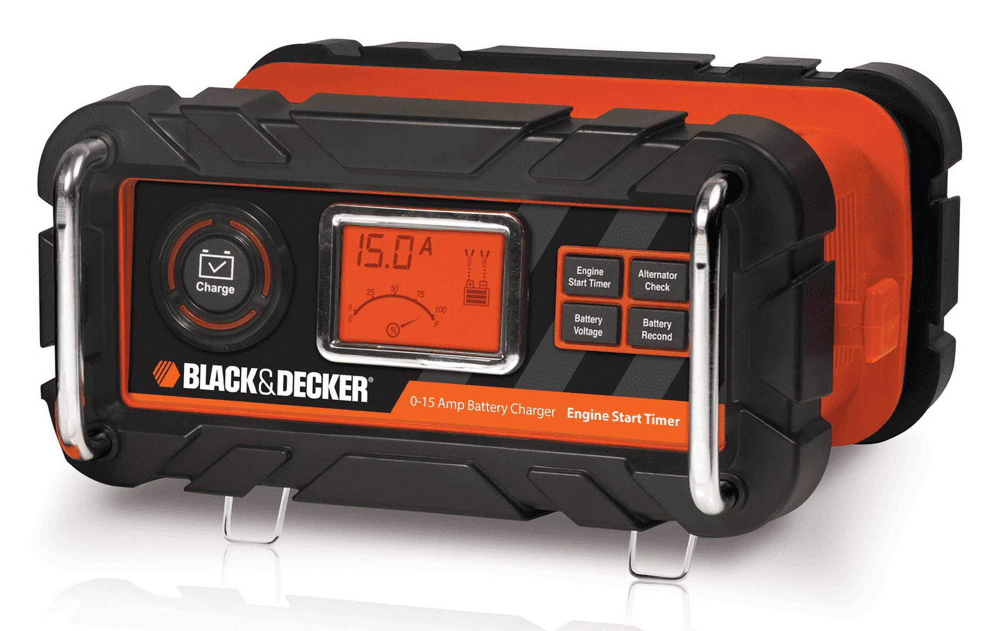 BLACK+DECKER 15 Amp Bench Battery Charger with 40 Amp Engine Start and  Alternator Check (BC15BD) 