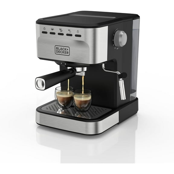 BLACK+DECKER 15-Bar Espresso and Cappuccino Maker, Stainless Steel