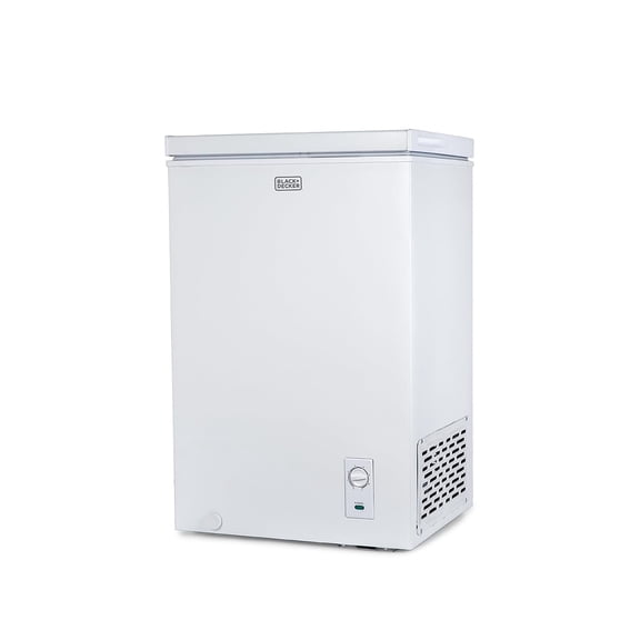BLACK+DECKER 2.0 Cu. Ft. Compact Chest Freezer, Deep Freezer Holds Up To 70 Lbs. Of Frozen Food, Removable Storage Basket, Mechanical Temperature Control, White