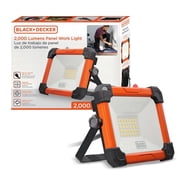 BLACK+DECKER AC Plug-in Panel LED Work Light with Kickstand Base, 2,000 Lumens