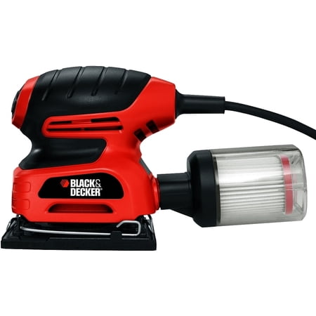 BLACK+DECKER 1/4 Sheet Orbital Sander BDEQS300, 2 Amp Corded Electric Variable Speed, 1600 OPM with Dust Collection and Sandpaper Sheet Included