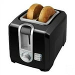 BLACK+DECKER 2-Slice Toaster, T2569B, Extra Wide Slots, 6 Shade Settings, 850 Watts, Crumb Tray, Cancel Button