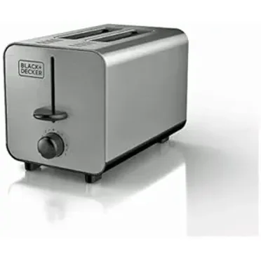 BLACK+DECKER 2-Slice Stainless Steel Toaster with 7 Toast Shades, Extra-Wide Self-Centering Slots