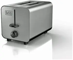 BLACK+DECKER 2-Slice Stainless Steel Toaster with 7 Toast Shades, Extra-Wide Self-Centering Slots