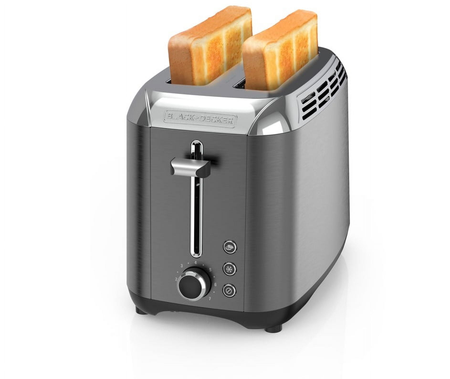 BLACK+DECKER 2-Slice Rapid Toaster, Black Stainless Steel with Removable Tray - Walmart.com