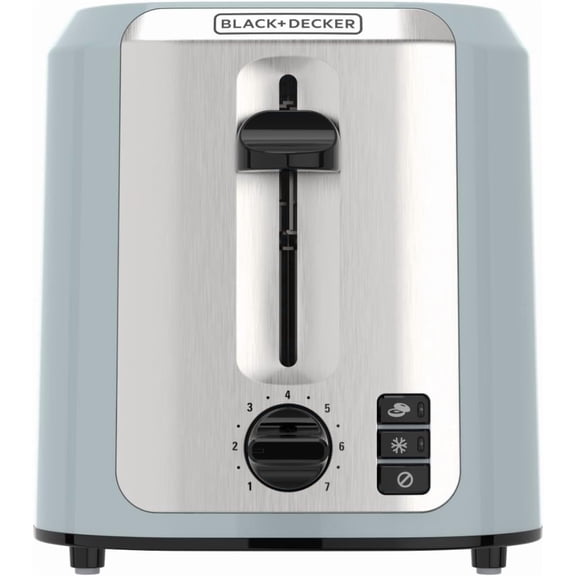 BLACK+DECKER 2-Slice Toaster, Extra-Wide Slots, 7 Shade Settings, Bagel & Frozen Functions, Removable Crumb Tray