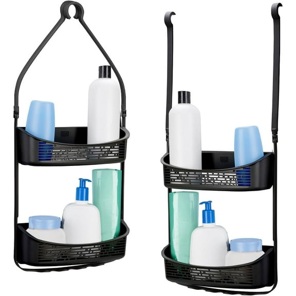 BLACK+DECKER 2-Way Convertible Hanging Anti-Swing Shower Caddy, 2 Way Adjustable Arm