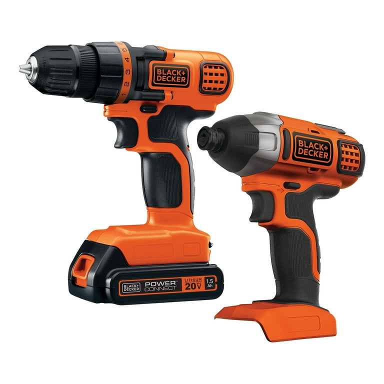 BLACK+DECKER 20-Volt MAX* 1.5 Ah Cordless Lithium-Ion Drill And Impact Driver Combo Kit, BD2KITCDDI BLACK+DECKER 20-Volt MAX* 1.5 Ah Cordless Lithium-Ion Drill And Impact Driver Combo Kit, BD2KITCDDI