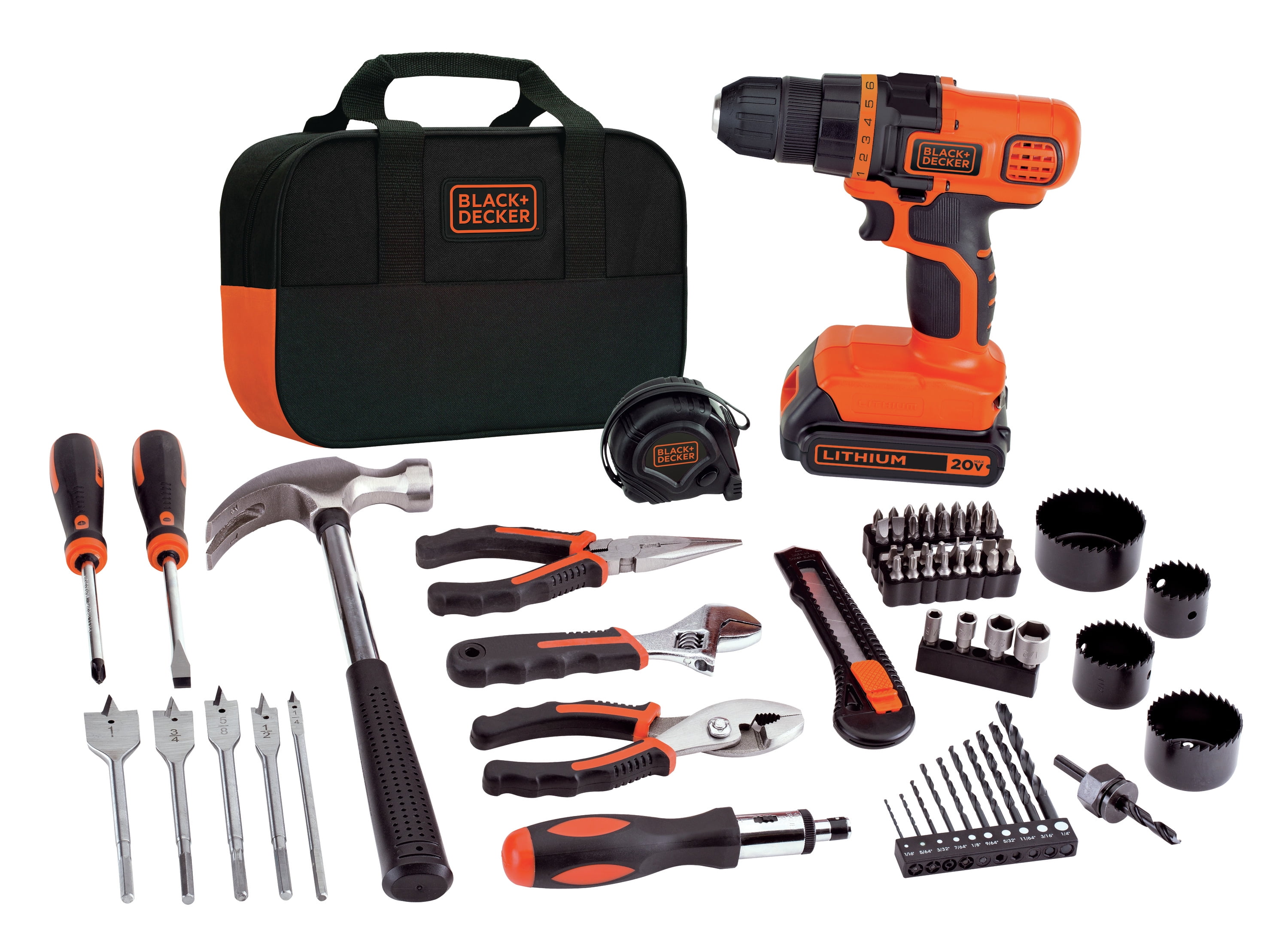 BLACK+DECKER LDX120PK 20V MAX* Lithium Ion Drill-Driver and 66-Piece Project Kit