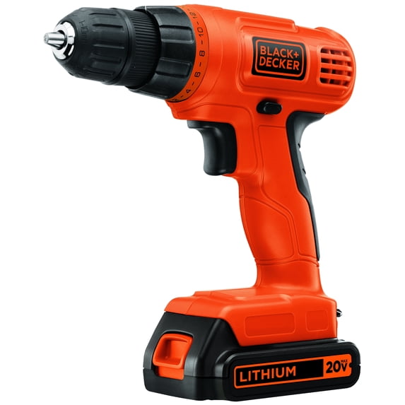 BLACK+DECKER 20-Volt MAX* Lithium-Ion Cordless Drill, LD120CWM