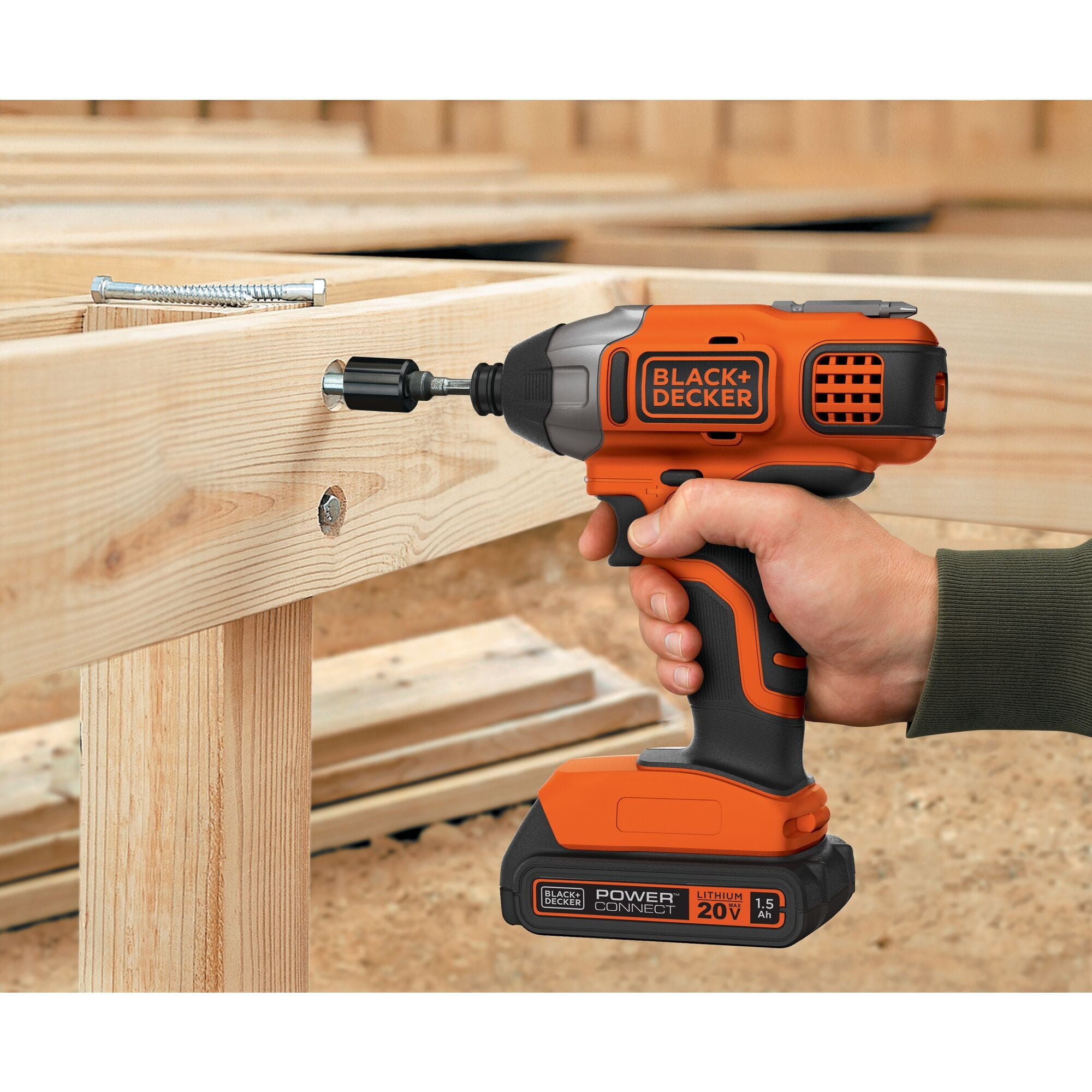 Black and Orange Compact Cordless Lithium-ion Impact Driver