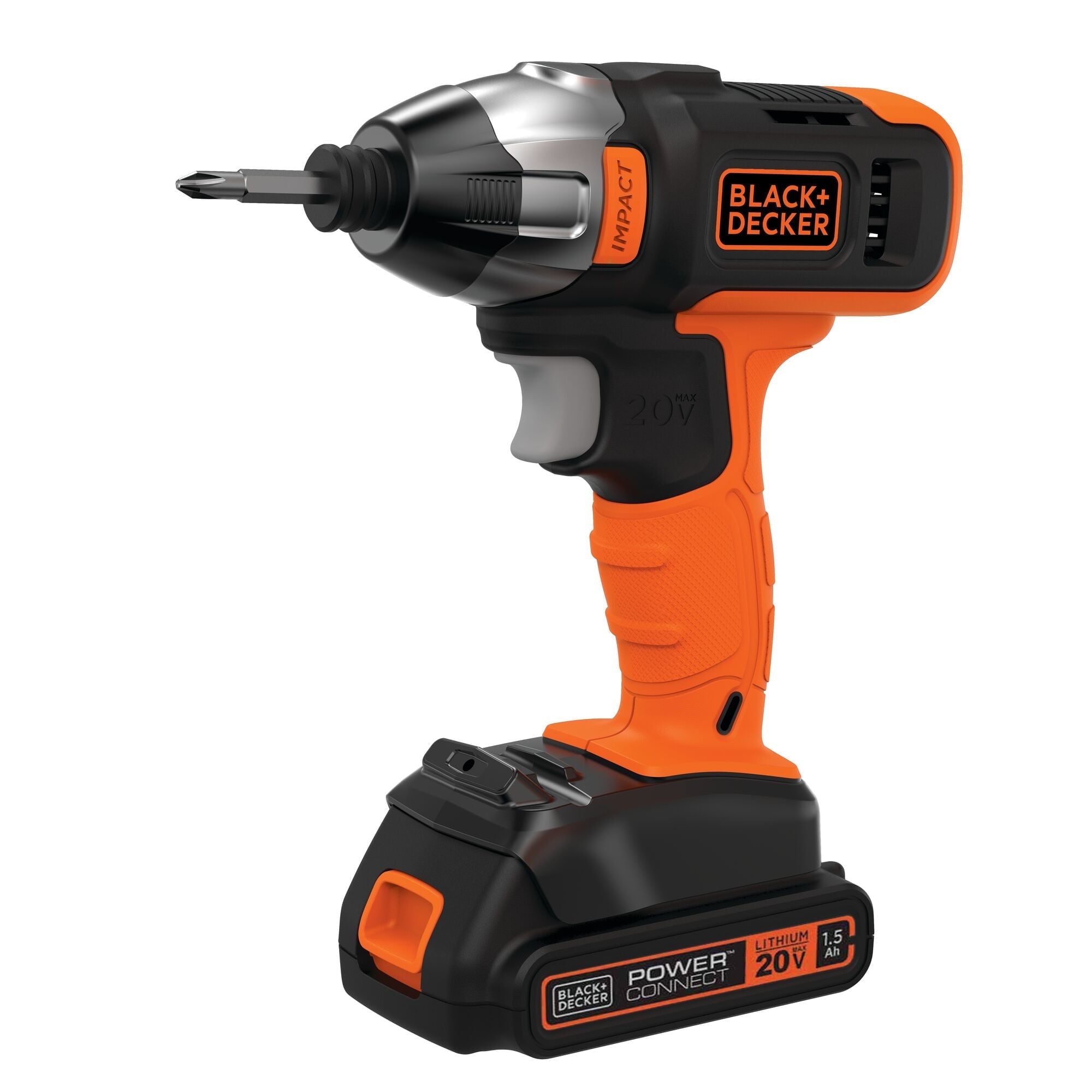 BLACK+DECKER 20V MAX* Cordless Impact Driver with Charger and Fastening Bit, (BDCI20BC)