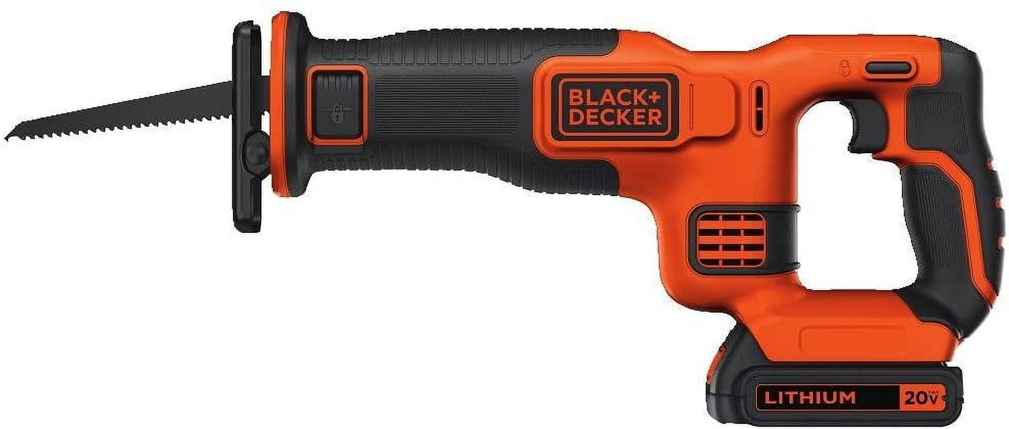 BLACK+DECKER BDCR20C 20V MAX* Reciprocating Saw with Battery, Charger and  20-Volt MAX Extended Run Time Lithium-Ion Cordless To 