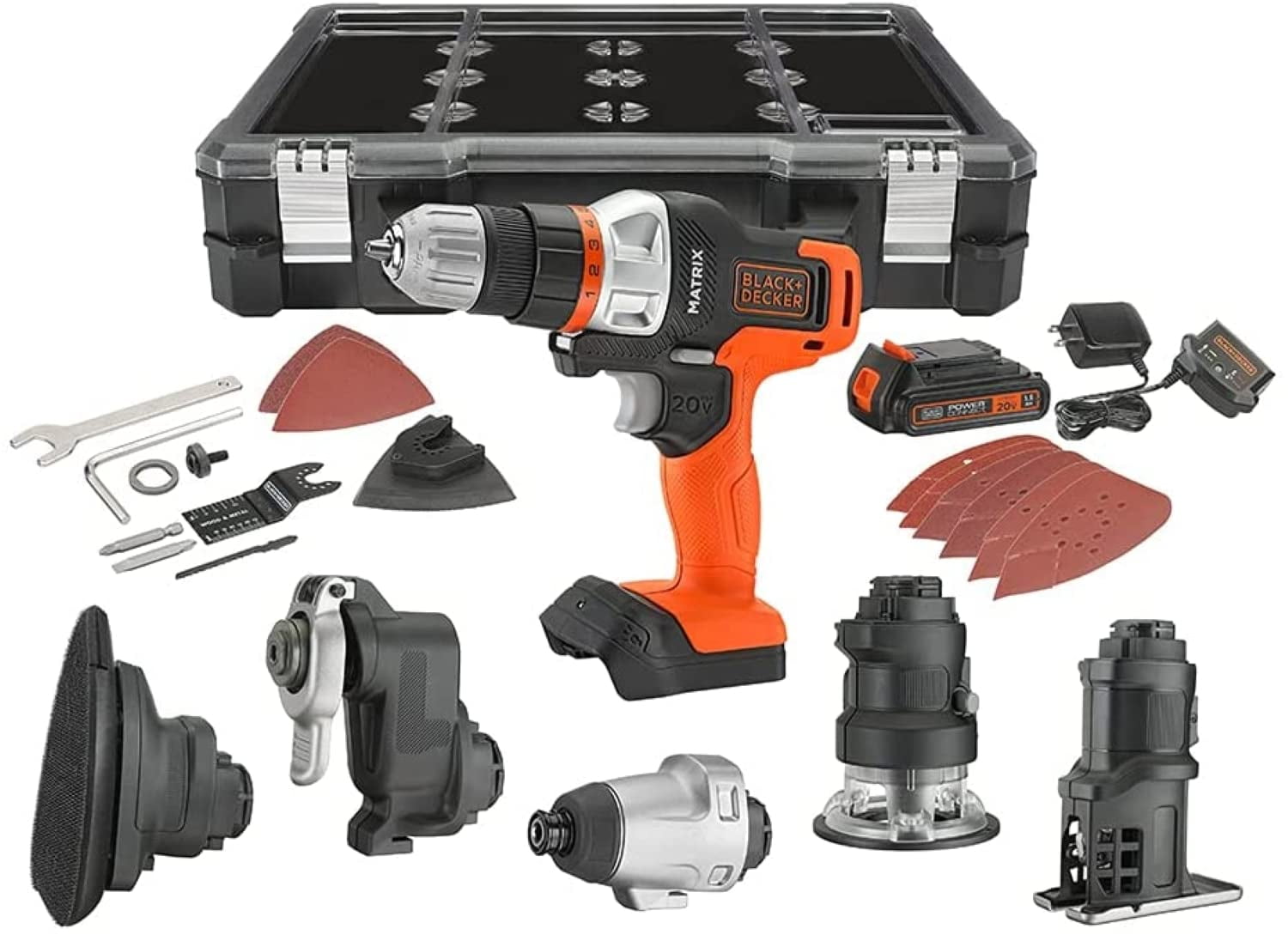 BLACK DECKER 20V MAX MATRIX Drill Power Tool Combo Kit 6