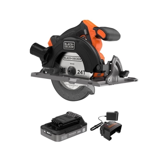 BLACK+DECKER 20V MAX* POWERCONNECT Cordless Brushless 6-1/2 in. Circular Saw Kit (Battery & Charger Included)