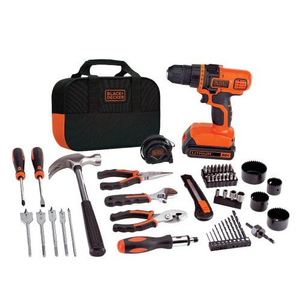 BLACK+DECKER 20V Max Drill & Home Tool Kit, 68 Piece (LDX120PK)