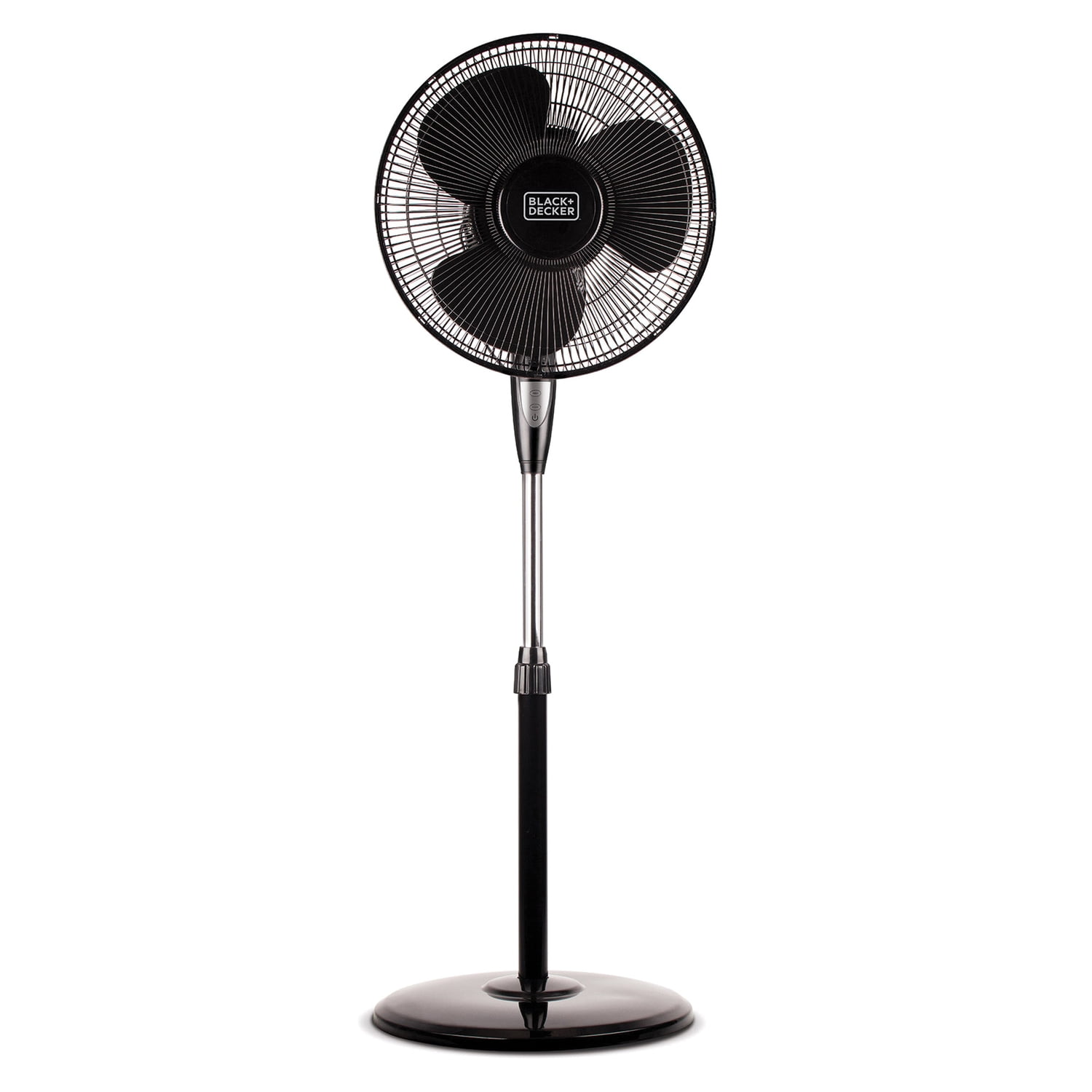 Black Adjustable Height Oscillating Floor Fan with Remote Control