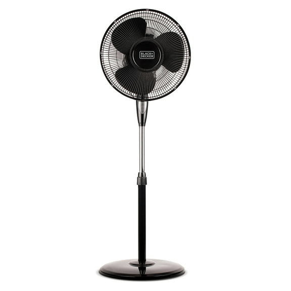 BLACK+DECKER 3-Speed 48-Watt 16-In. Oscillating Stand Fan with Remote, BFSR16 (Black), BFSR16B
