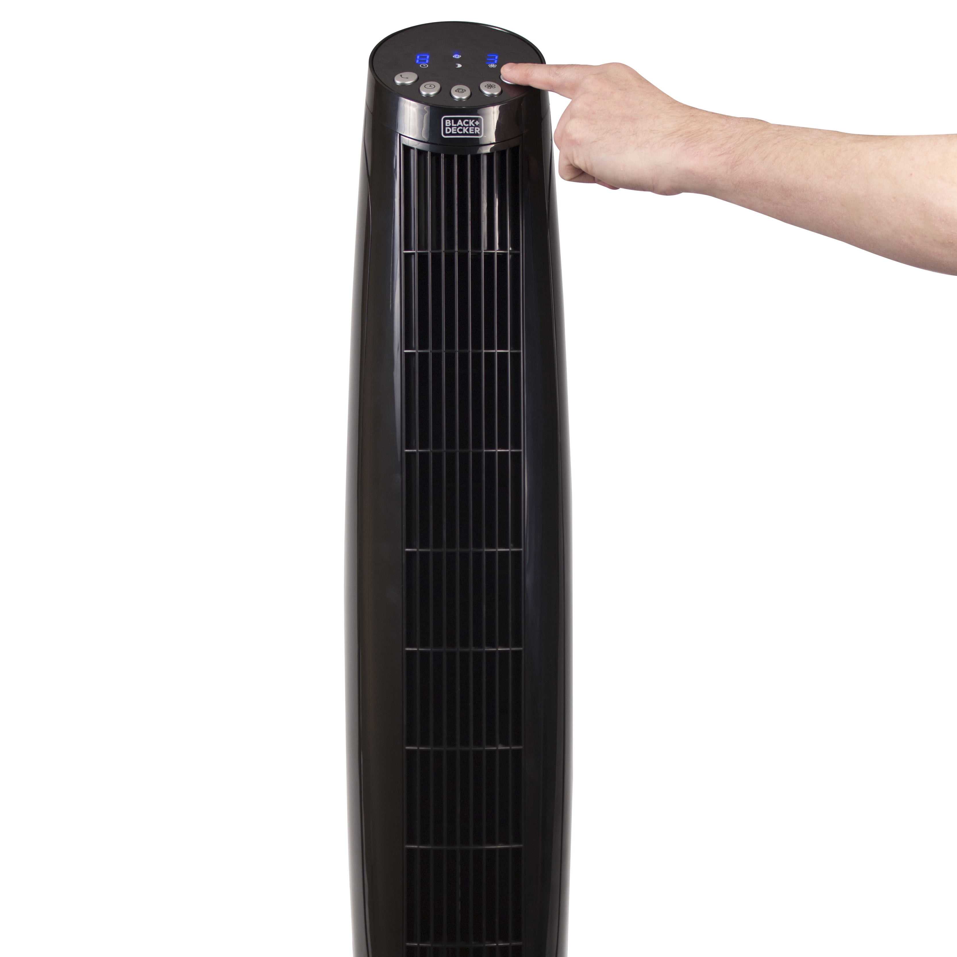 Black 36-Inch Digital Oscillating Tower Fan with Remote