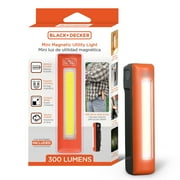 BLACK+DECKER 300 Lumens Battery-Powered Clip-on + Magnetic Mini COB Utility Light