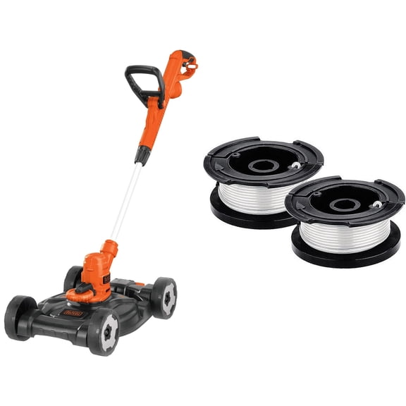 BLACK+DECKER 3in1 electric lawn mower + string trimmer/edger is compact and ideal for yards up to 750 sq. ft. or with difficult-to-reach areas. It has a 6.5 Amp motor and gear drive transmission