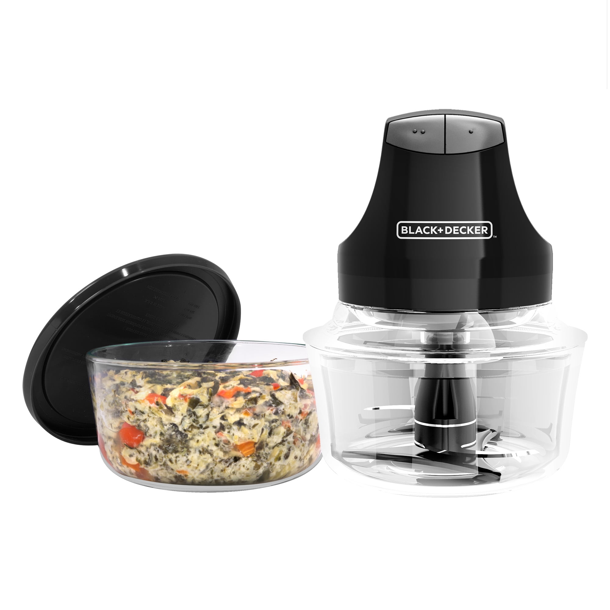 Euro Cuisine Cordless / Rechargeable Chopper With Scale And Two Glass Bowls  - Large & Small Bowls / 2 Blades
