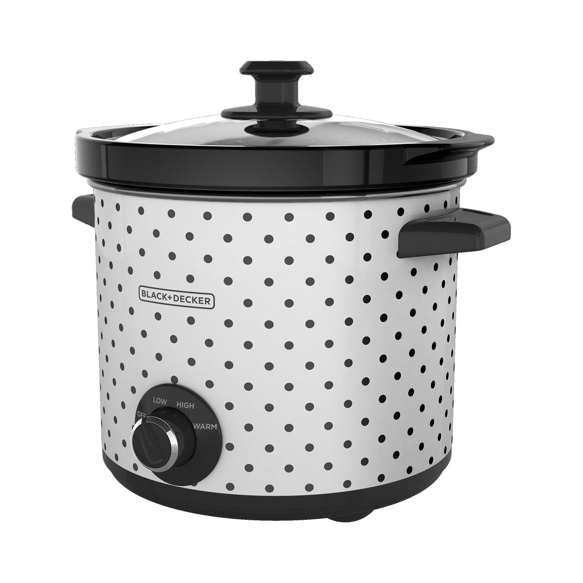 Crock-Pot 4.5 Quart Round Portable Slow Cooker and Food Warmer, Black &  White Pattern (SCR450-HX)